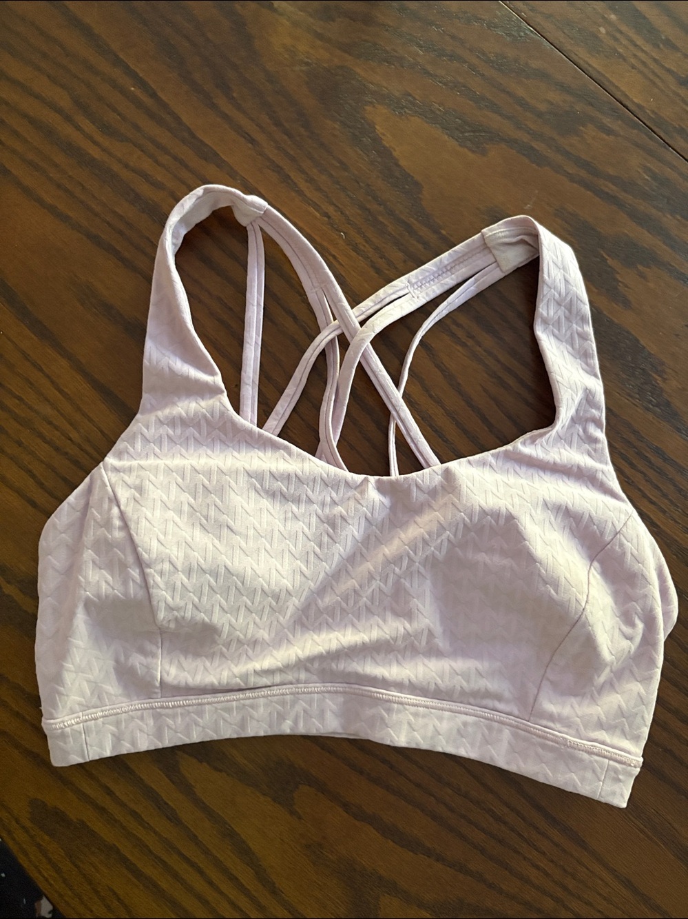 Lulu Light Pink Strappy sports bra